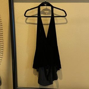Backless Black Velvet top